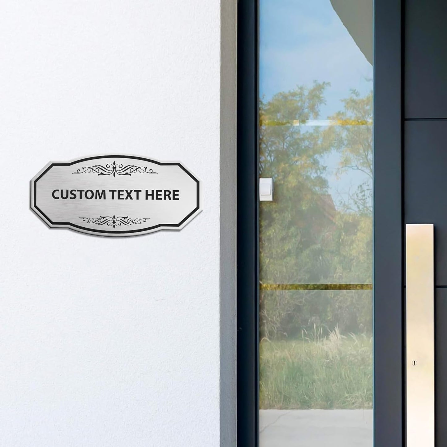 Skiennix Customizable Victorian Door Sign - Personalized Laser Engraved Acrylic Plaque | Perfect for Office