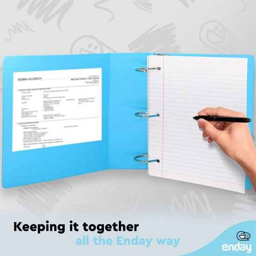 3 Inch Binder 3 Ring Binders, Slant D-Ring 3” Clear View Cover with 2 Inside Pockets, Heavy Duty Colored School Supplies Office and Home Binders Pink, Blue, Purple, Green (4 Pack) – by Enday