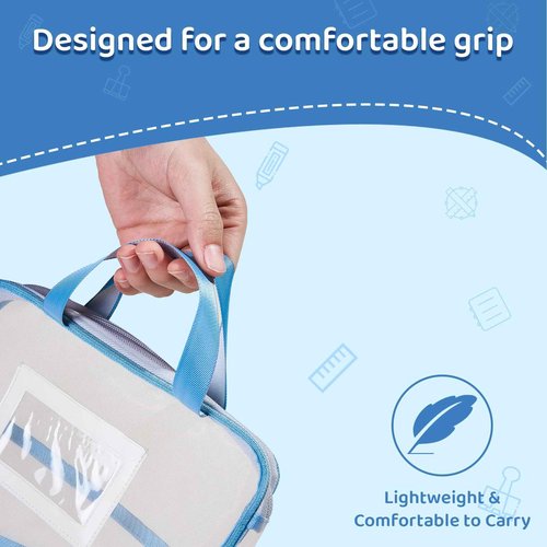 ZingZaak Mesh Bags with Zipper, Document Bags with Zipper,Triple-Layer L-Shaped Opening, A4,Mesh Zipper Pouches, Label Area,4-pcs