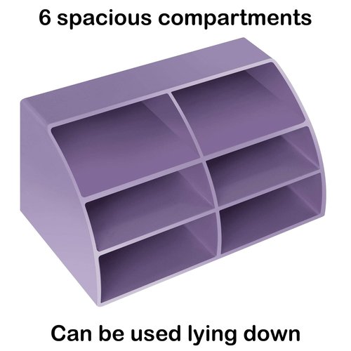 Acrimet Desktop Organizer - Easy Organizer Caddy Holder for Office, Home and School use (Plastic) (Solid Purple Color)