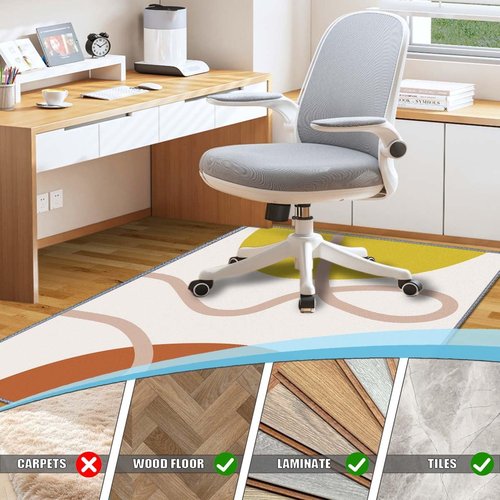 Chair mat, Office Short Pile Chair mat, Non-Slip Noise-Reducing Table and Chair Carpet, Office, Study Decorative Carpet Suitable for Wooden Floors, Laminates and Tiles (Orange, 35x47in)
