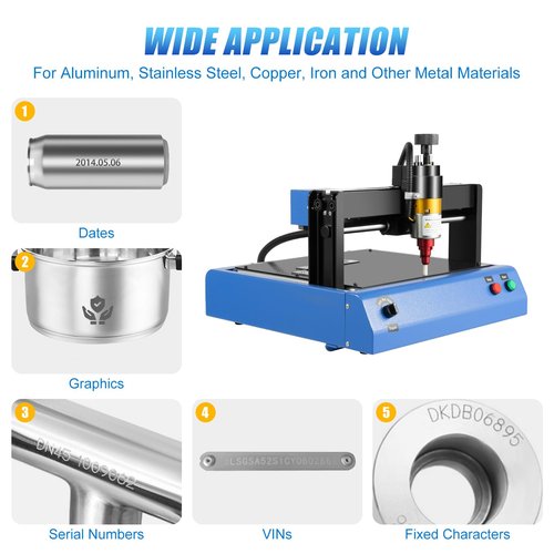 2 in/s Marking Electric Metal Marking Machine 110V 400W 7.9 * 5.9in Dot Peen Metal Engraving Machine Numbers Letter Tag Nameplate Engraver Device with USB Flash Disk for Metal & Steel Signs
