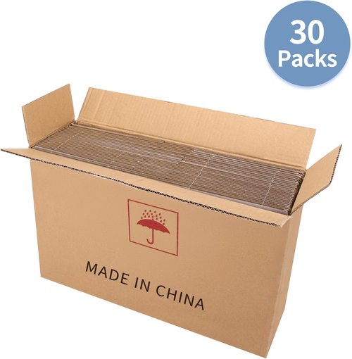 Hoikwo Shipping Boxes - Set of 30 White Corrugated Cardboard Boxes for Small Business Packaging