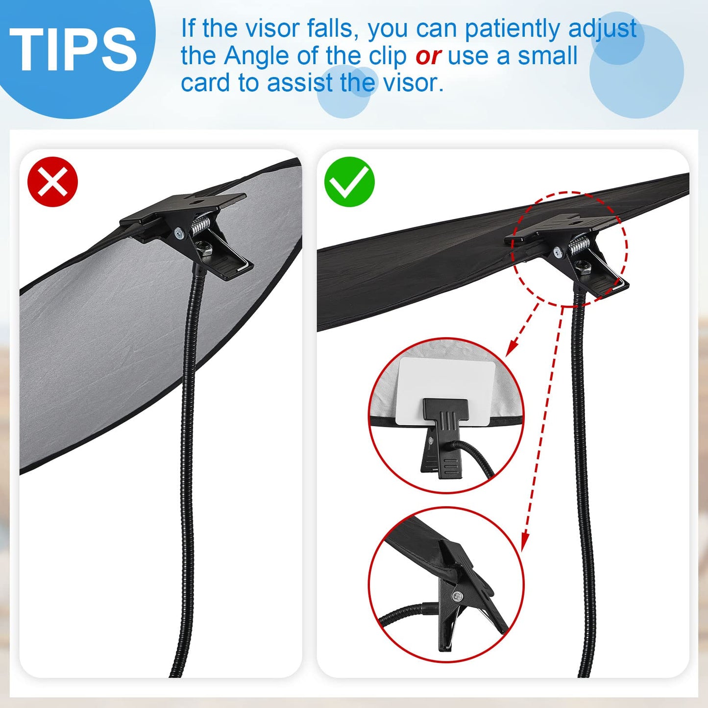 Amylove 2 Pcs Laptop Sun Shade, Laptop Visor for Working Outside with Flexible and Adjustable Clips Stand Shade Cover for Notebook Portable Computers Beach Chairs, Pets and Strollers (Black)
