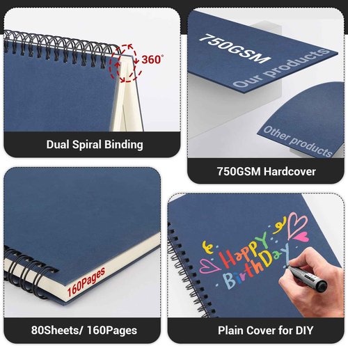 EUSOAR Spiral Journal Notebook, A5 24 Packs 5.5x8.3 120 Pages Lined Travel Writing Notebooks, Memo Notepad Sketchbook, Students College Office Business Subject Diary Ruled Book Journal-6 Colors