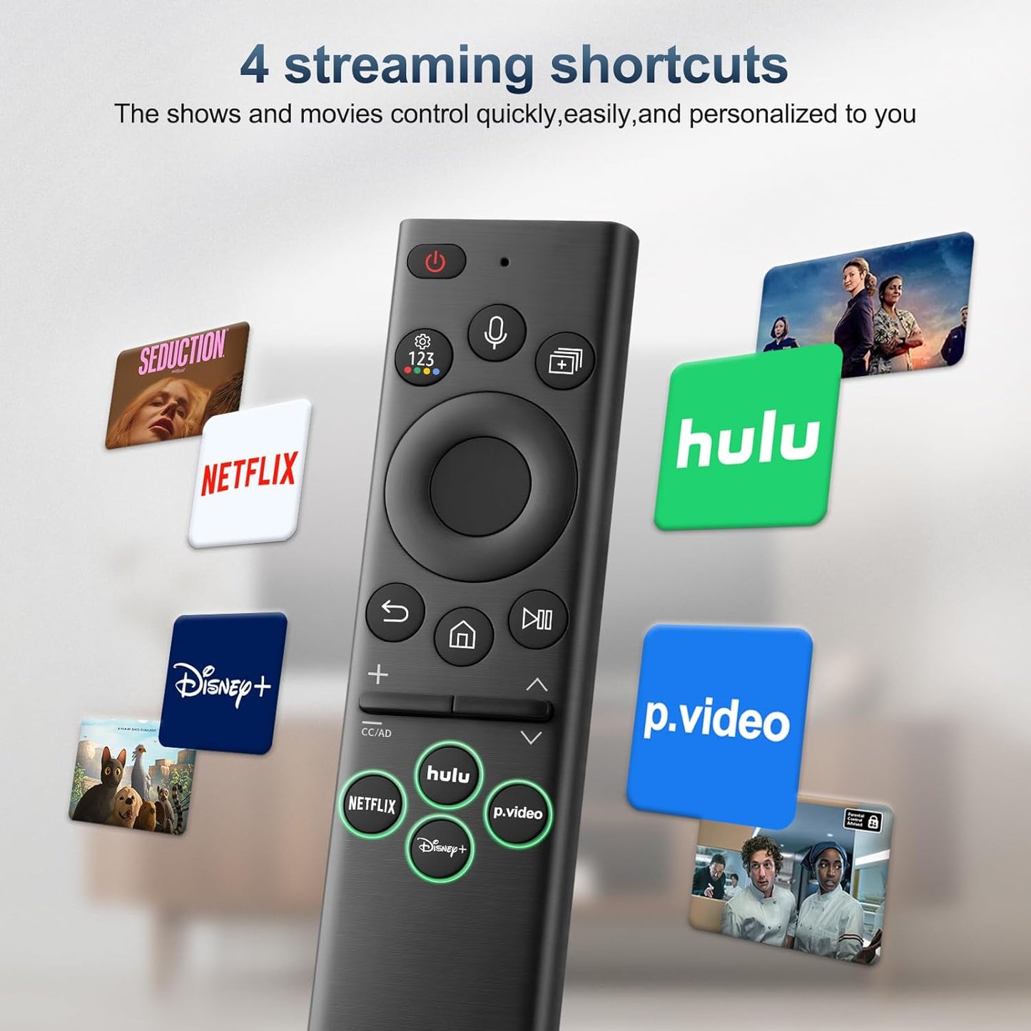 (Pack of 2) Replacement-Remote-Control for Roku-TV,Compatible for TCL Roku/Hisense Roku/Onn Roku/Philips Roku Smart TVs(Not for Roku Stick and Box)