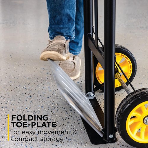 Gorilla 800 lb Capacity Aluminum Hand Truck, Wide Load Toe Plate, Premium Flat-Free Wheels, Wide Grip Handle, Heavy-Duty Silver Hand Truck