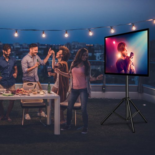 PERLESMITH TV Tripod Stand-Portable TV Stand for 23-70 Inch LED LCD OLED Flat Screen TVs-Height Adjustable Display Floor TV Stand with VESA 400x400mm, Holds up to 88lbs PSTM1