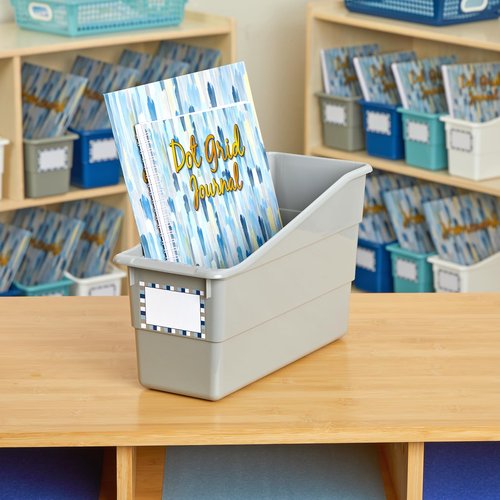 Really Good Stuff Durable Book and Binder Holder - 6pack, Pebble Color, 5 ½” x 12 ½” x 7 ½”, Classroom Organization, Storage Solution, Sturdy and Versatile