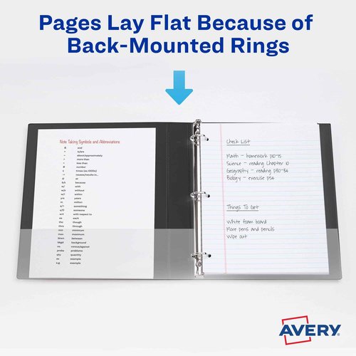 Avery Durable Clear View 3 Ring Binders, 3 Inch EZD Rings, 2-Pack of White Binders (35307)