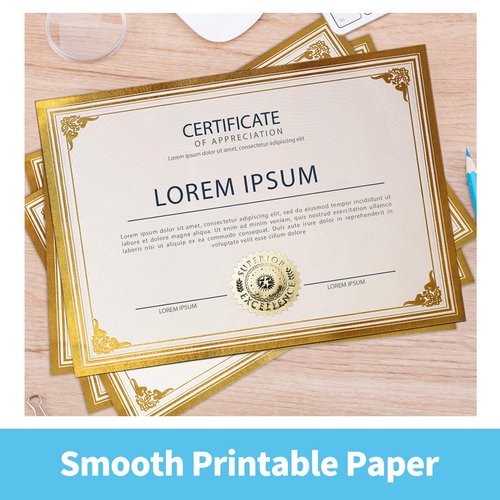 SUNEE 75pcs Certificate Kit, Includes 25pcs Black Certificate Holders & 25pcs Letter Size Certificate Papers & 25pcs Gold Foil Award Seals, for Diploma, Award, Accomplishment