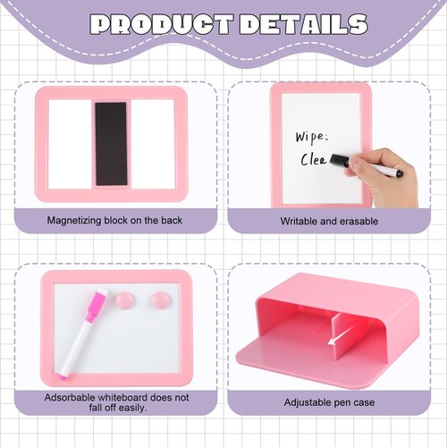 abcGoodefg Pink Locker Accessories, Cute Locker Organizer Shelf Locker Decorations for Girls for School Locker with Magnetic Locker Mirror and Whiteboard, Magnetic Pen Holder