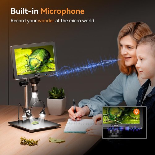 Elikliv EDM9 Max Digital Microscope - 20MP 1500X HD IPS Coin Magnifier with 10.1" Screen & Light