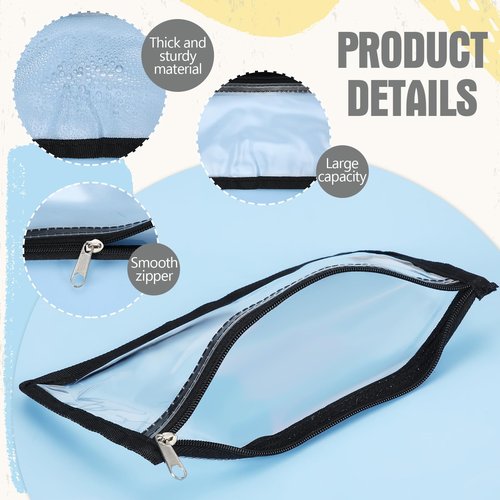 Honoson 30 Pack Clear Cash Money Pouch 3.9 x 7.8 Inch Bank Deposit Bag Clear Zipper Cash Envelopes Check Wallet, Multipurpose Utility Storage Bag