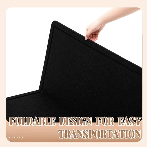 SmoothNovelty Felt Extra Large Bulletin Board, 96 x 48 Inches Decorative Felt Pin Board Alternative Foldable Picture Framed Display Board for School Home Office Kitchen Walls(Black)
