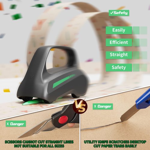 2 Pack Wrapping Paper Cutter with 3 Replaceable Blades,Gift Wrap Cutter Tool for Holiday, Slider Wrap for Wrapping Paper Cutting Roll Style for Christmas