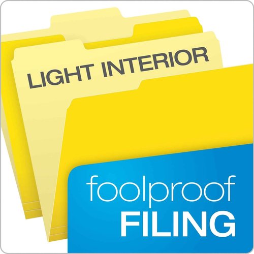 Pendaflex Two-Tone Color File Folders, Letter Size, Red & Yellow, 100 per Box (152 1/3)