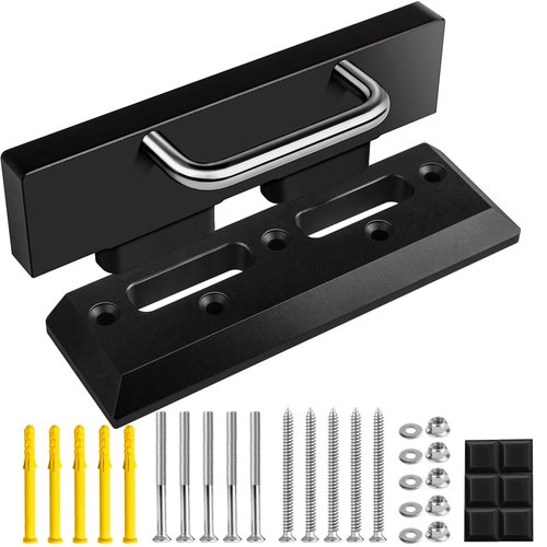 Pinkmiumiu Security Door Lock Barricade- Home Safety Door Brace to Prevent Entry Burglary Home Invasions - Door Stopper for Standard Door, French Doors, and Blemished Doors（Black