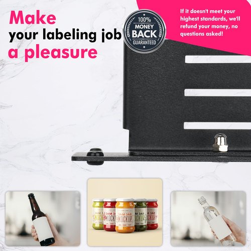 TOPOWN Precise Label Applicator Bottle and Jar-Labeling Tool for Bottle-Essential Tools for Label Makers Black