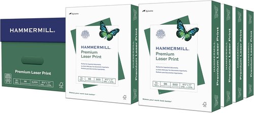 Hammermill Printer Paper | Premium 32 lb Laser Print - 8.5 x 11, 4000 Sheets, 98 Bright, Made in USA