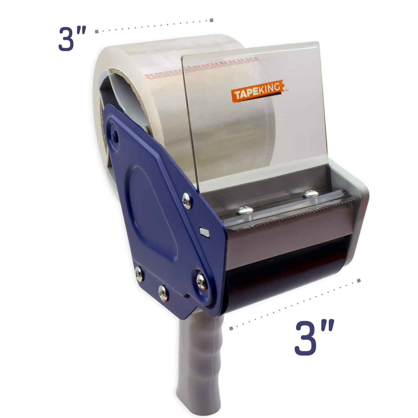 Tape King Packing Tape Dispenser Gun - Handheld Tape Gun with 1 Bonus Clear Packaging Tape (3 Inch Wide) - Shipping Tape for Sealing, Storing, and Moving Boxes, 1 Pack