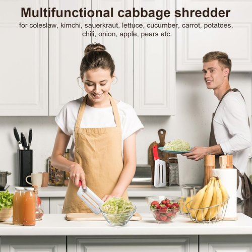 Stainless Steel Shredder Knife, Dual Blade Julienne Cutter, Stainless Steel Dual Blade Julienne Cutter, Cabbage Shredder Kitchen Grater Slicer, Suitable for Kitchen Vegetables (Blue)