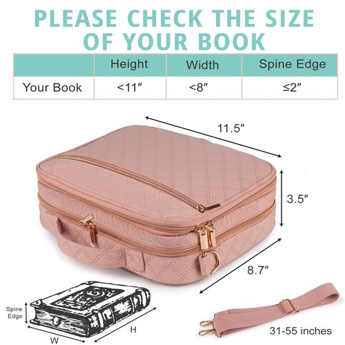 Bunnychill 2 Compartment Bible Cover for Women,Large Bible Case with Handles Shoulder Strap,Carrying Bible Bag Scripture Case Church Bag Bible Protective with Pocket