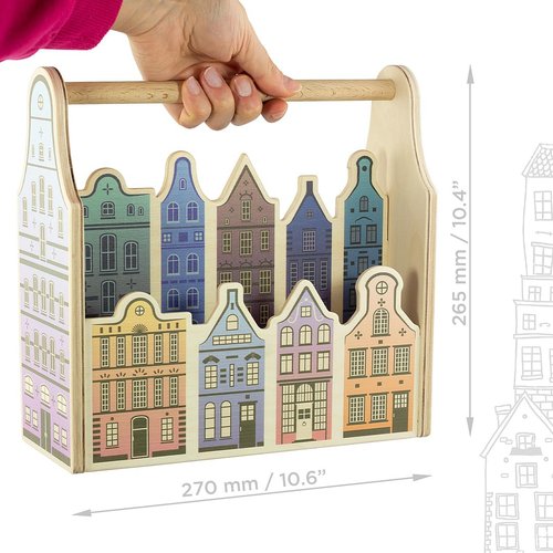 Vemkel Wooden Desk Organizer Amsterdam, Pencil and Pen Holder, Desk Caddy Organizer for Office Supplies Storage, Papers and Stationery Organizer — 4 Compartments