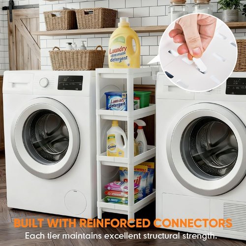 Moryimi Laundry Cart - Expandable Slim Storage Solution with Wheels | 4-Tier Organization for Laundry Room