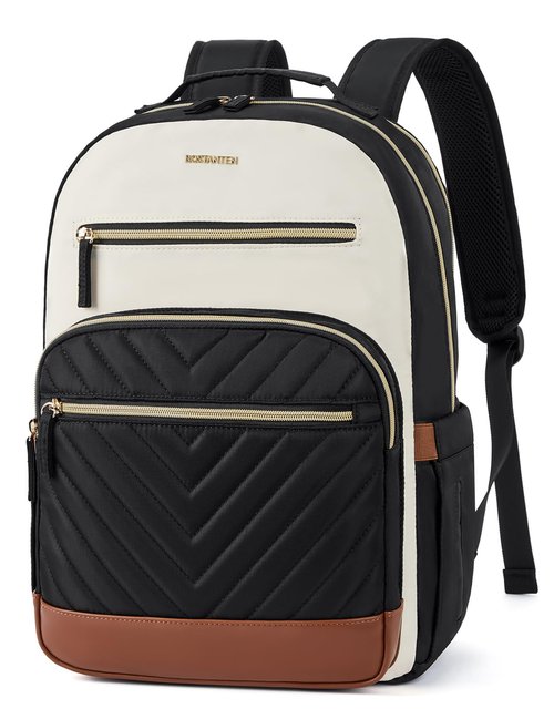 BOSTANTEN 15.6 Inch Laptop Backpack for Women- College Teacher Computer Bag Travel Backpack Purse Brown＆Black