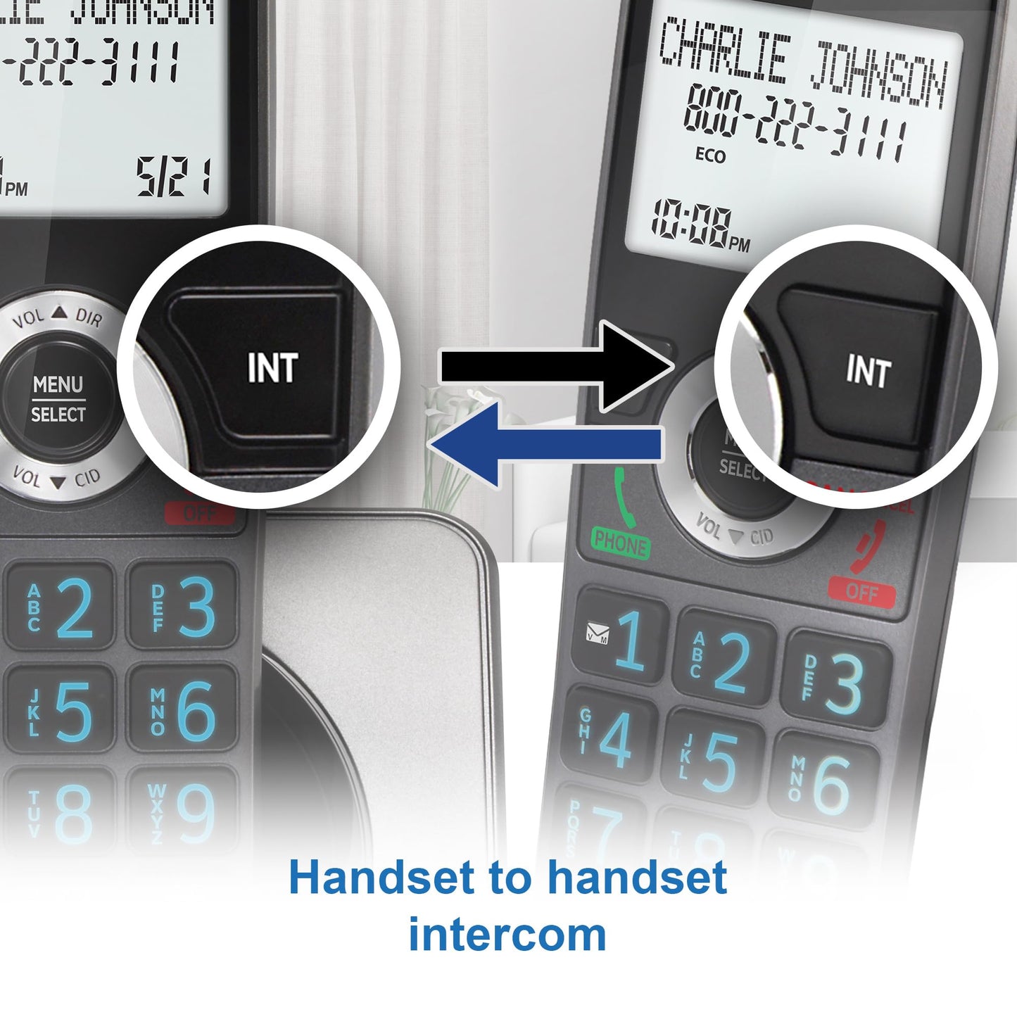 AT&T GL2101-4 DECT 6.0 4-Handset Cordless Phone, Graphite & Black