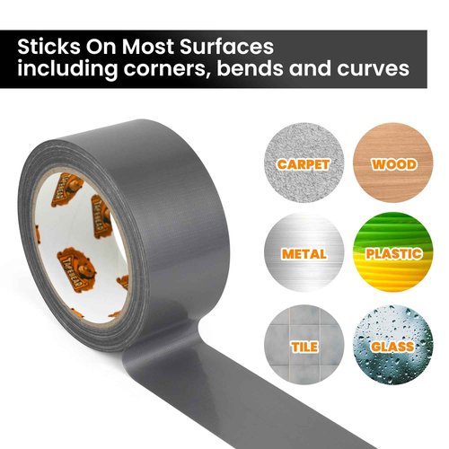 TAPEBEAR Duct Tape Heavy Duty 1.88 Inch x 30 Yards(90Feet), Silver Waterproof Tape 9mil Thick Adhesive Tape Strong, Writable, Tear by Hand for Packing, Repairs, 30 Rolls, Total 900Yards