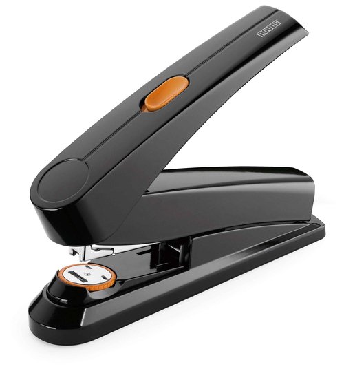Novus B8fc Flat Clinch Stapler, 70% Less Effort, 50 Sheet Capacity, Dual Staple Guide, German Engineered, Staple|Pin|Tack, Black (020-1673)