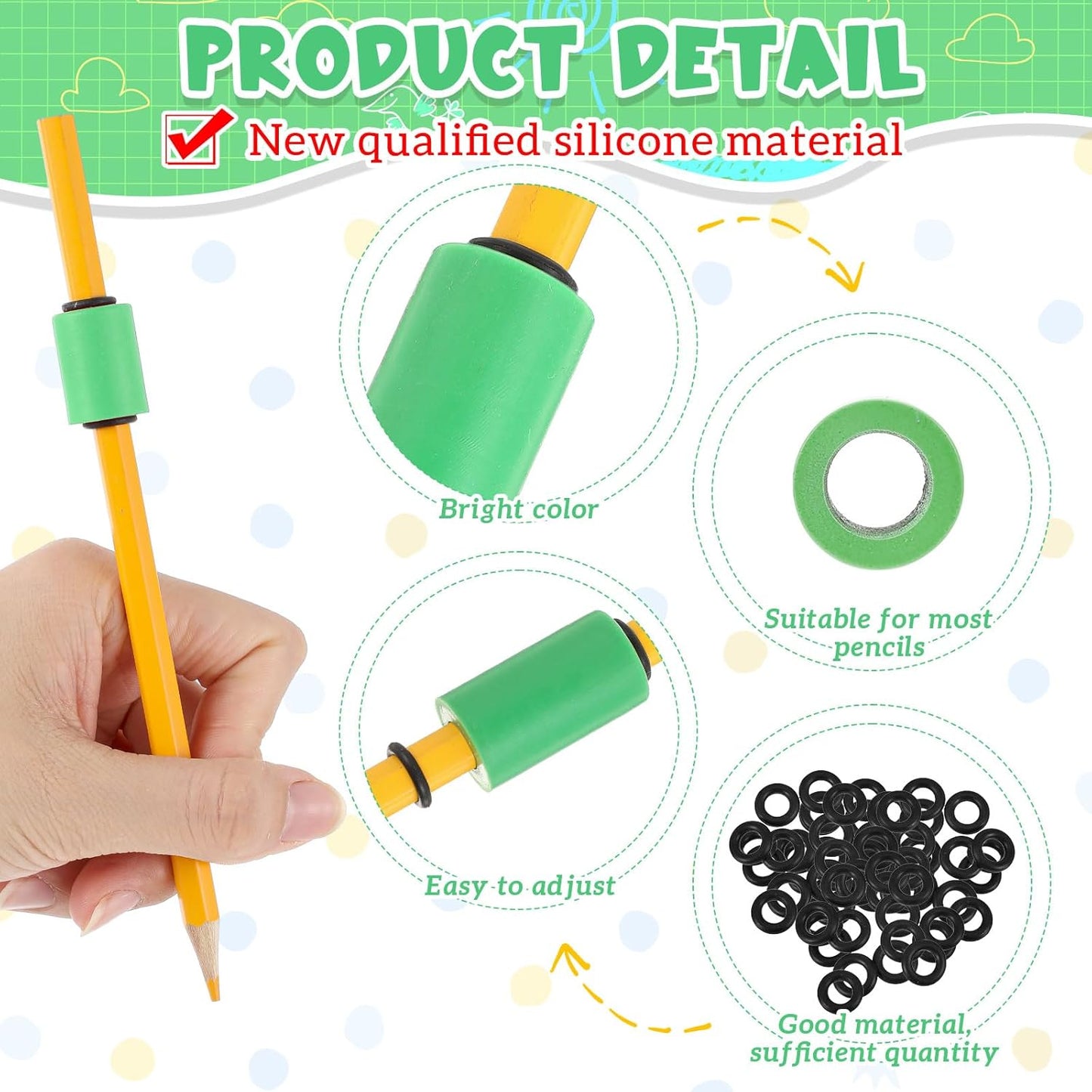 Skiennix Pencil Weights - Handwriting Aid for Kids & Special Needs | Adjustable 0.2-0.7 oz, Soothing Tones