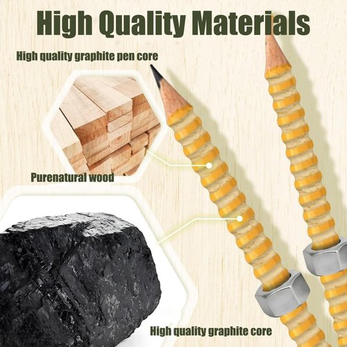 OHYEMISE Threaded Focus Pencil, Adhd Fidget Pencil, Special Threaded Pencils for Adhd Silent Tool Stress Relief Pen with A Sliding Nut That Moves for Office Work(2pcs)