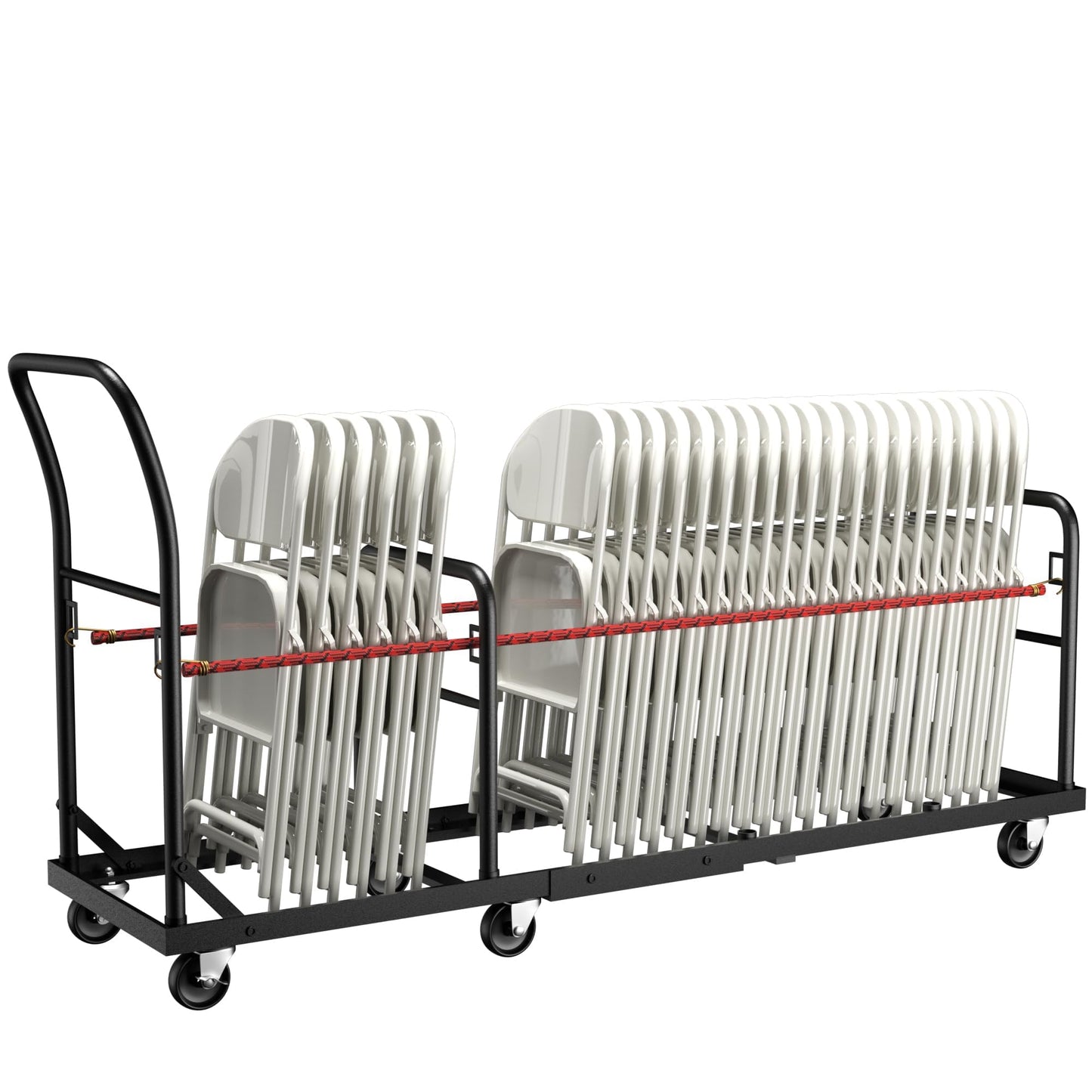Folding Chair Cart with Wheels Heavy Duty 500 LBS Capacity, Rolling Chair Dolly for 50 Chairs w/Dual Handles & Anti-Fall Design, Commercial Cart for Events, Church, Conference, Weddings