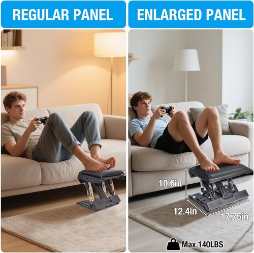 Scalebeard Ergonomic Foot Rest - Height Adjustable & Foldable Desk Footstool with Massage Beads | Ideal for Office & Gaming