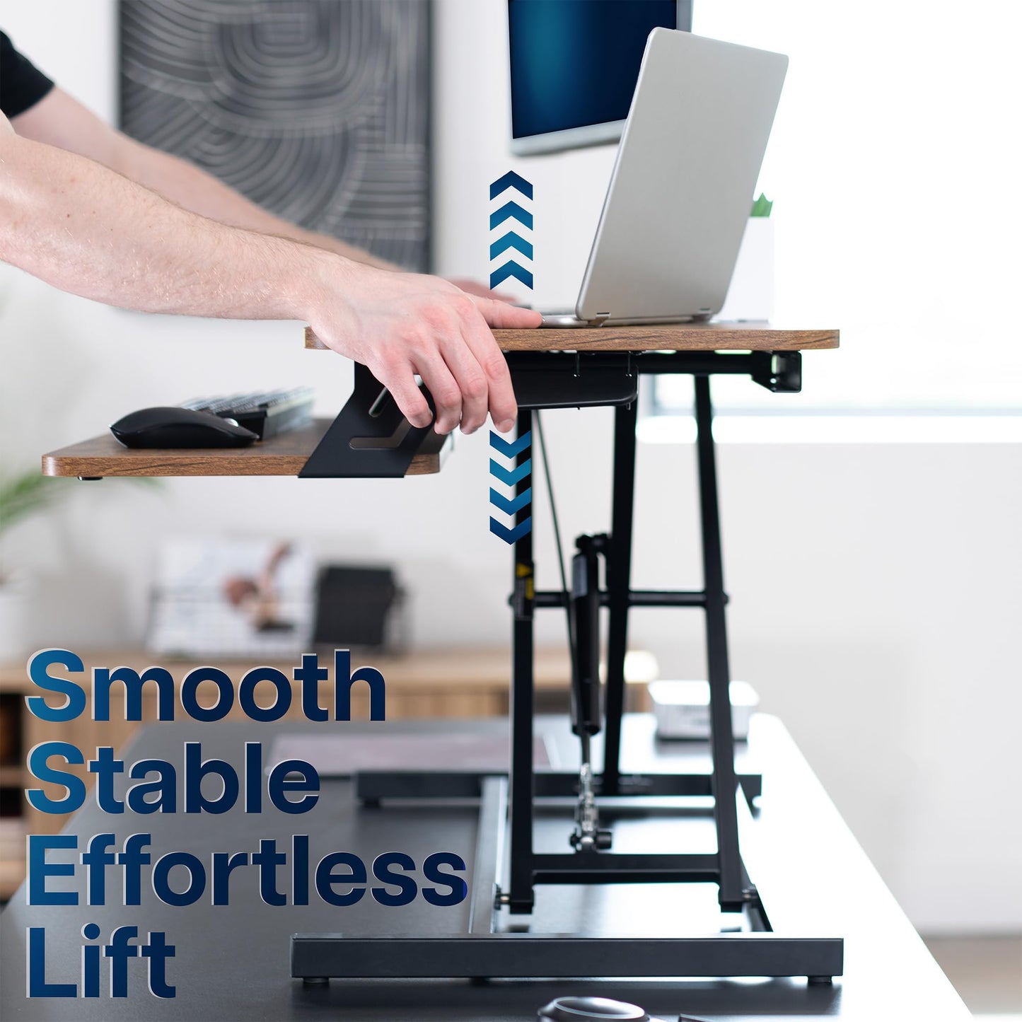VIVO Rustic Vintage Brown 32 inch Stand Up Desk Riser, DESK-V000SN