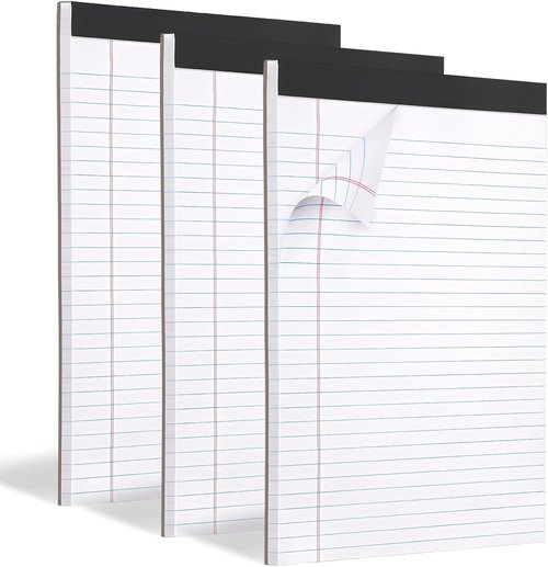 Legal Pads | 3-Pack Lined Writing Pads - 8.5 x 11 Inches, 30 Sheets Each for School & Office
