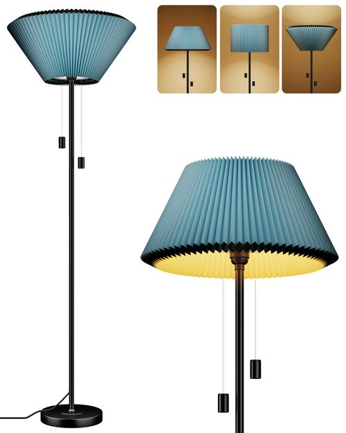 CCACC Floor Lamps for Living Room, Modern Floor Lamp with Adjustable Shade, Foot Pedal Switch, Tall Standing Lamp with 3 Color Temperatures 9W LED Bulb for Bedroom Office Classroom Dorm Room