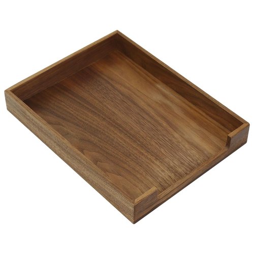 Buqoo North American Black Walnut Letter Tray Desk Organizer, A4 Wooden File Tray - Paper Organizer for Storage Paper Letter Folders Notebooks Copy Print for Home Office, Corporate Executives