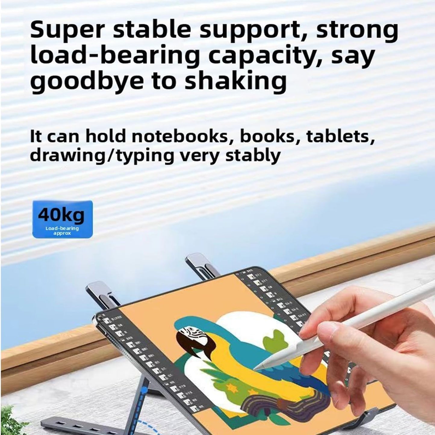 Portable Folding Laptop Stand, Height-Adjustable Laptop Cooling Stand, Minimalist Desktop Elevating Stand (White)