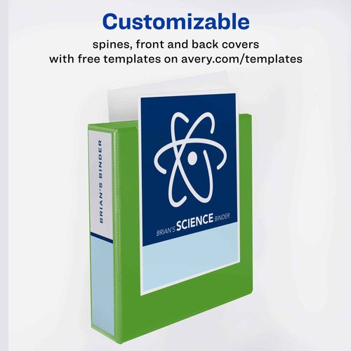 Avery Durable View 3 Ring Binder, 2 Inch Slant Rings, 6 Green Binders (17838)