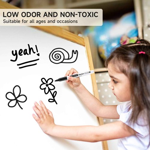 216 Pack Dry Erase Markers Fine Tip, Black Thin WhiteBoard Markers Bulk Set For Office School Supplies