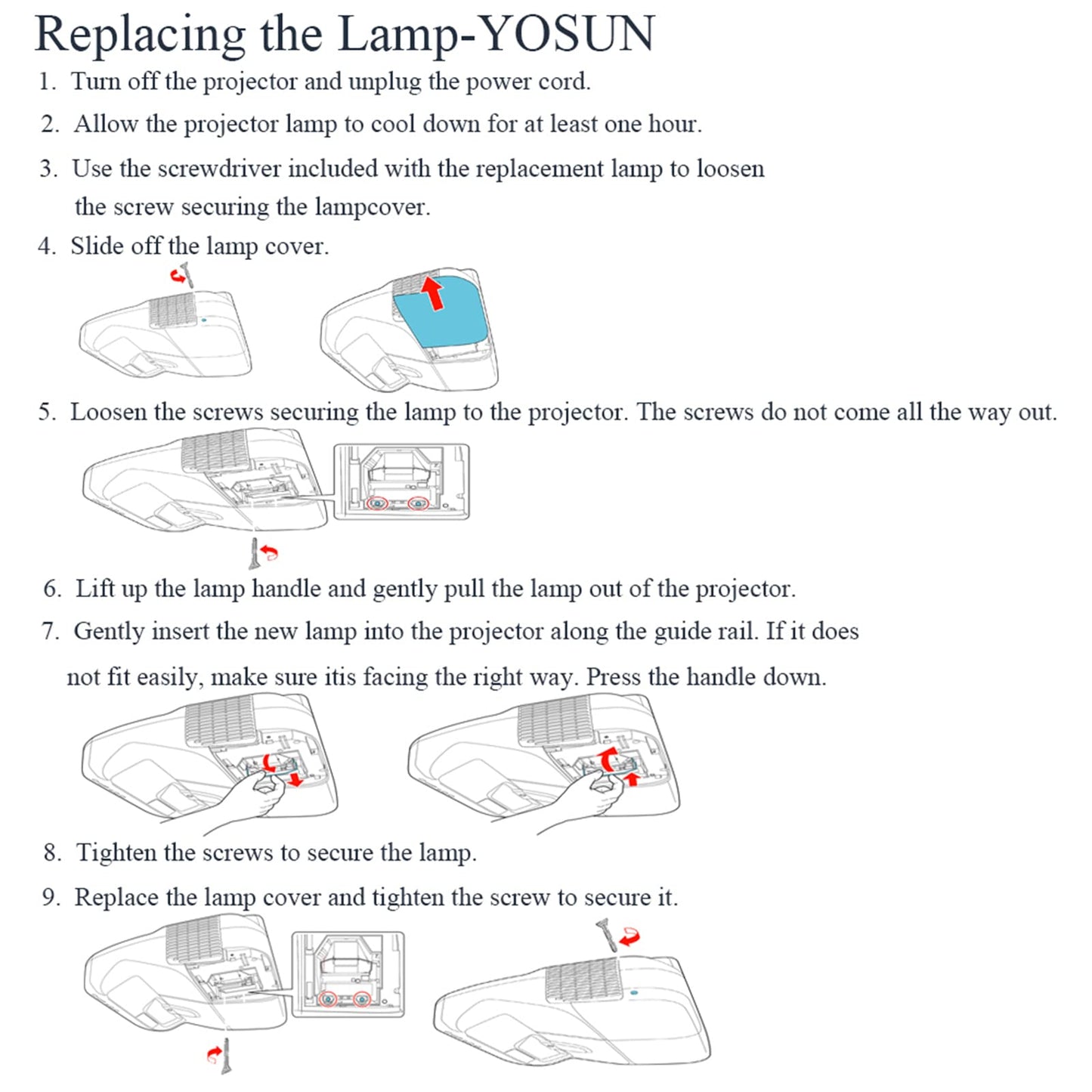 YOSUN V13H010L91 Replacement lamp Bulb for Epson ELPLP91 BrightLink 685Wi 695Wi PowerLite 680 685W 685Wi EB-680 EB-680S EB-685W EB-685Wi EB-685Ws EB-695Wi Projector Lamp