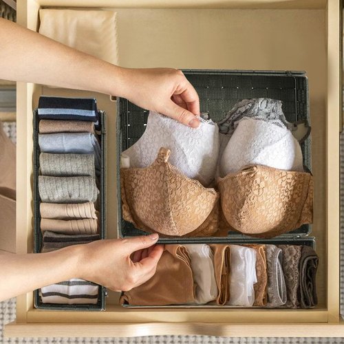 ArcaGuru Woven Polypropylene Basket Set of 8, Woven Storage Basket, Woven Strap Baskets, Woven Basket Organizer for Bedroom, Bathroom, Office, Shelf, Dresser, Kitchen, Pantry, Black