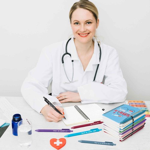 ANGOLIO 80Pcs Nurse Appreciation Gift Bulk Nursing Thank You Gifts Inspirational Spiral Notebooks with Sticky Note Notepad & Ballpoint Pen for Medical Nursing Graduation Week
