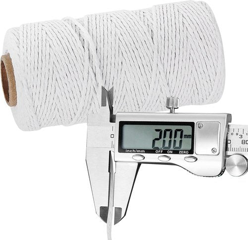 Ohtomber White Cotton Butchers Twine - 328 Feet 2MM Bakers Twine for Crafts and Cooking