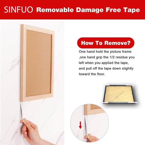 Sinfuo Heavy-Duty Double-Sided Foam Tape - Removable, Residue-Free Adhesive Strips | 1.18" x 22Ft for Indoor/Outdoor Use
