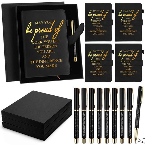 Spakon 6 Set Christmas Employee Appreciation Gifts Bulk A5 Leather Journal Pen with Gift Box Thank You Gifts 2025 for Teacher Coworker Team Staff Office Supplies